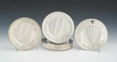 Appraisal: Twelve Sterling Silver Bread Plates by Elmore Silver Company The