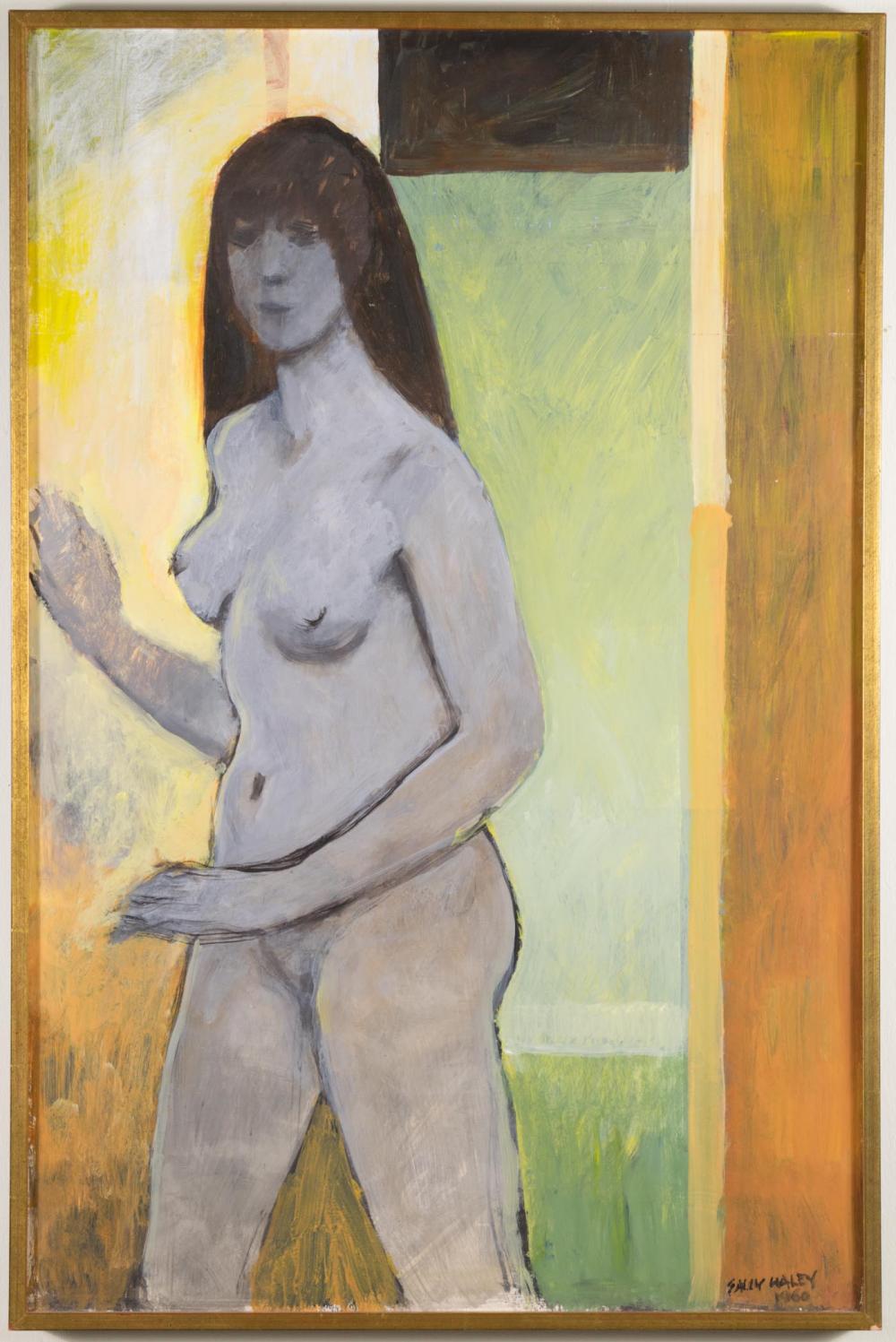 Appraisal: SALLY HALEY Oregon - egg tempera on board standing nude