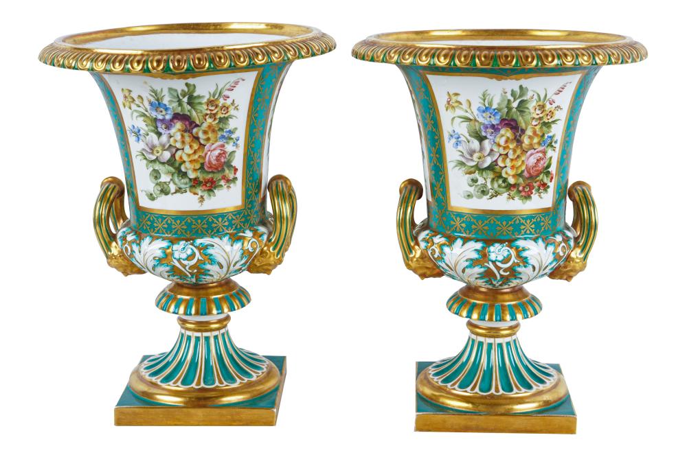 Appraisal: PAIR OF RICHARD GINORI PORCELAIN VASESeach with green stamp Ginori