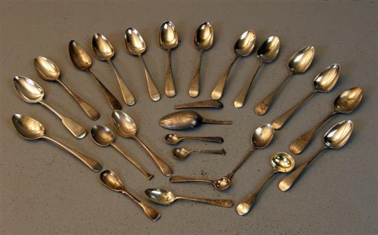 Appraisal: Eighteen various George III and later silver tea spoons three