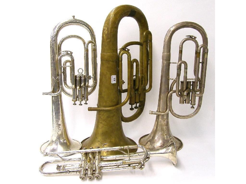 Appraisal: Besson Co silver plated tenor horn stamped Class A Besson