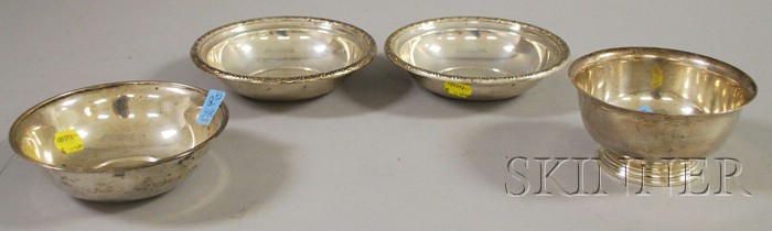 Appraisal: Four Sterling Bowls a pair of Prelude sterling silver bowls