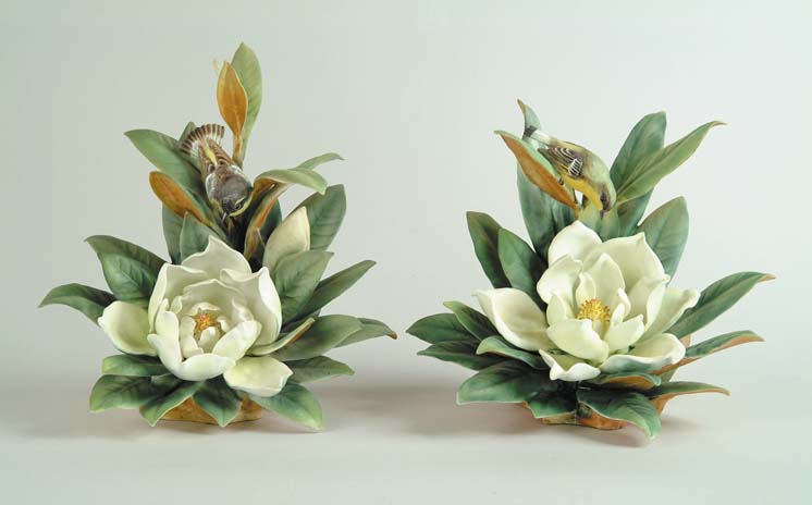 Appraisal: PAIR OF ROYAL WORCESTER PORCELAIN FIGURES OF MAGNOLIA WARBLER MODELED