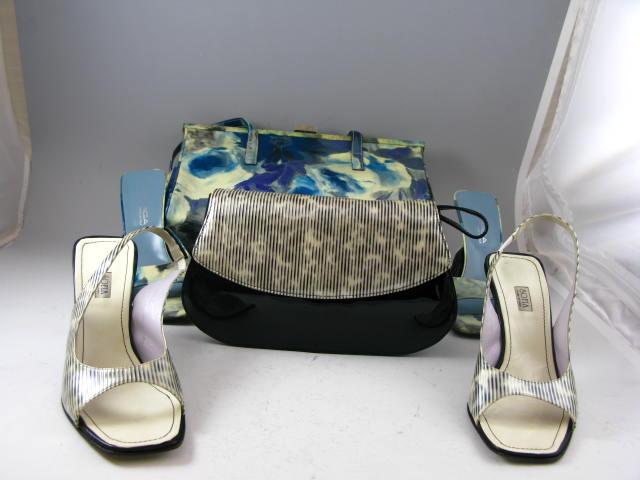 Appraisal: Two Pairs of Patent Leather Shoes Bags the first by