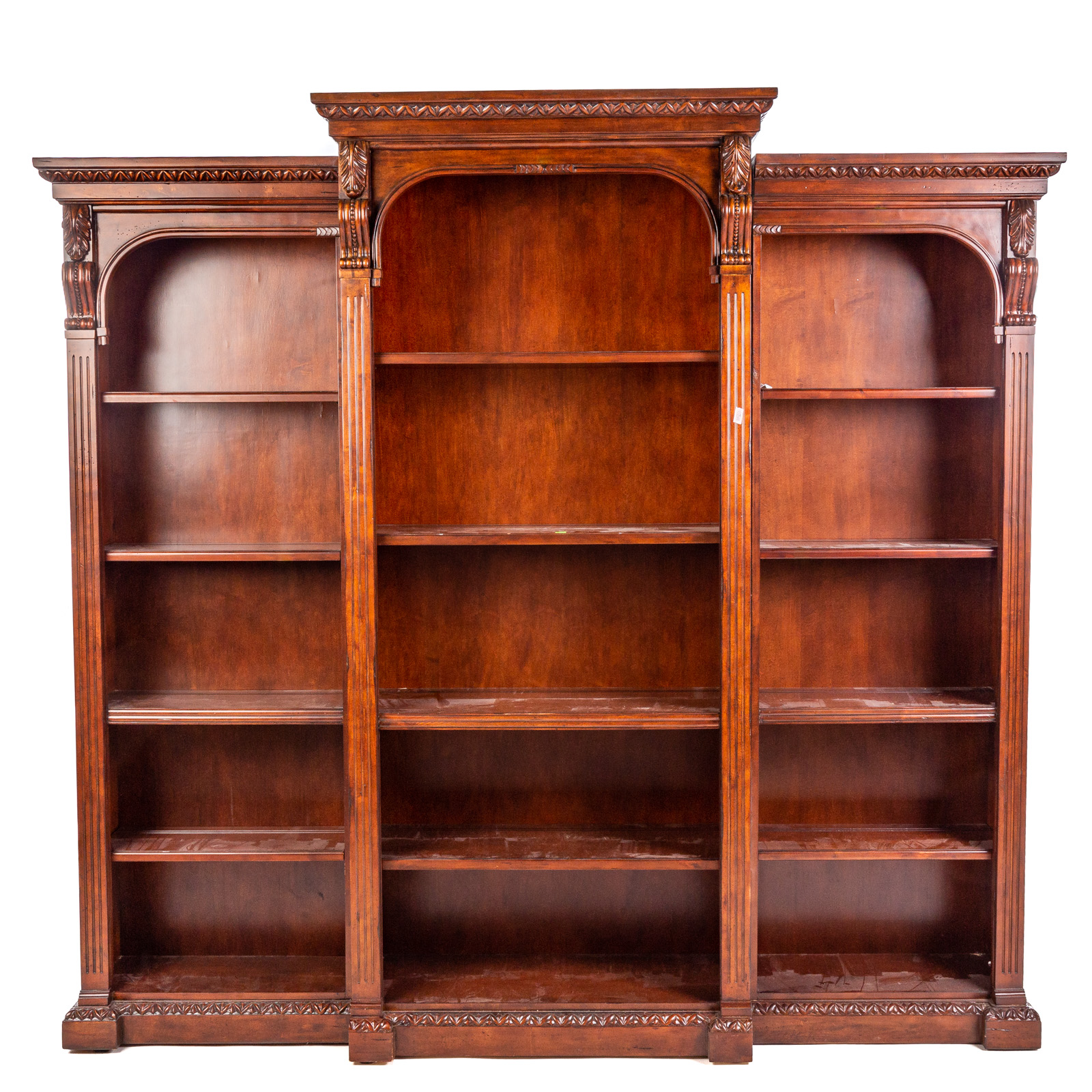 Appraisal: HEKMAN CLASSICAL STYLE CARVED -PIECE BOOKCASE With six adjustable shelves