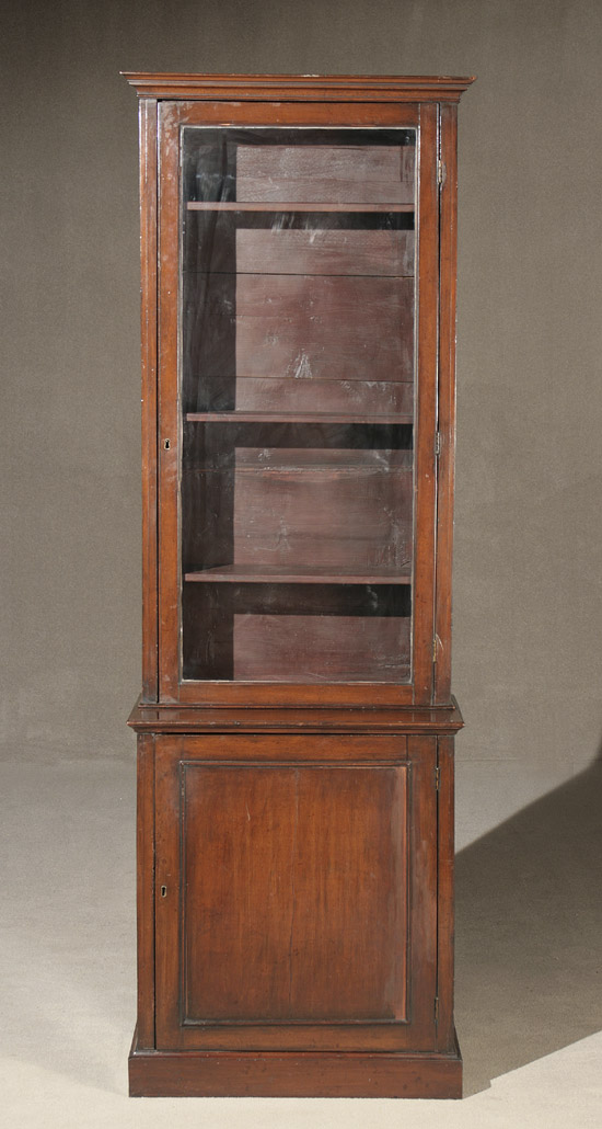 Appraisal: George III Style Mahogany Bookcase-Cabinet Last Half th Century In