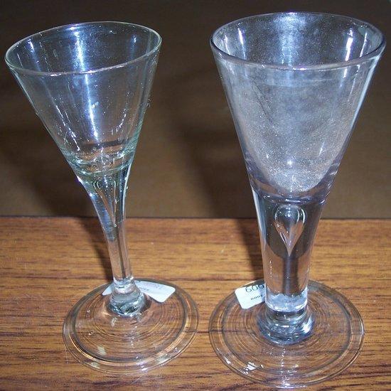 Appraisal: An th Century wine glass with teardrop to the drawn