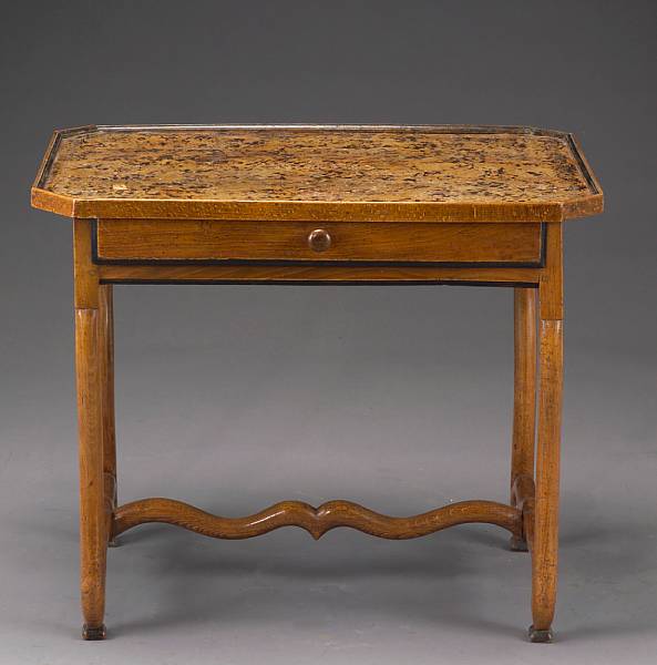 Appraisal: A Louis XIV beechwood writing table partially incorporating antique elements