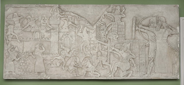 Appraisal: AN OLD FRENCH MUSEUM PLASTER REPLICA of an ancient panel