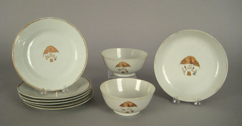 Appraisal: Set of six Chinese export plates ca decorated with the