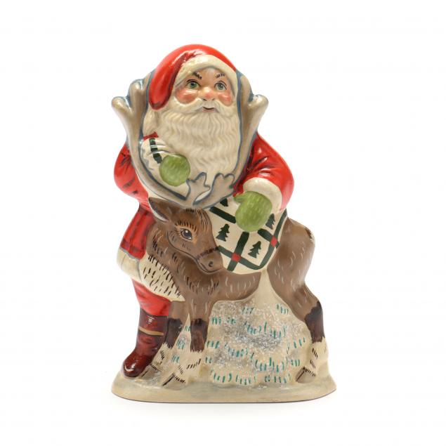 Appraisal: VAILLANCOURT STARLIGHT SANTA Santa with Reindeer signed in original box