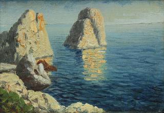 Appraisal: Painting by Alexei Hanzen Alexei Hanzen Russian - Coastal Scene