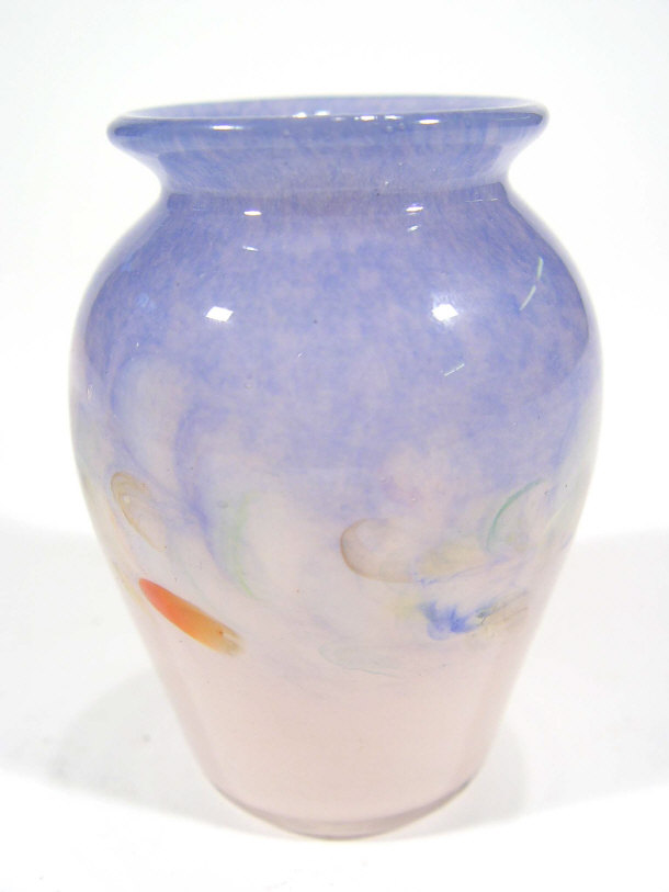 Appraisal: Small Monart glass vase with coloured swirl decoration cm high