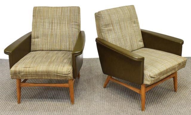 Appraisal: lot of Danish mid-century modern teak armchairs c s black