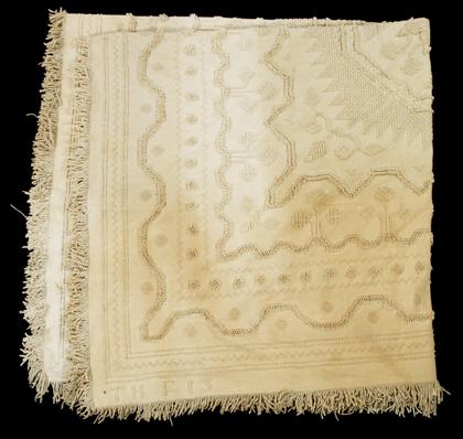 Appraisal: Three whiteworked cotton bedspreads th century