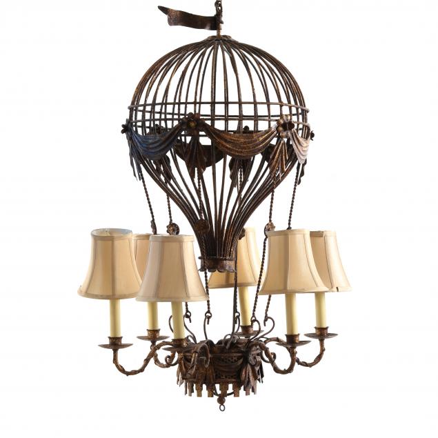 Appraisal: ITALIANATE GILT METAL HOT AIR BALLOON CHANDELIER Late th century