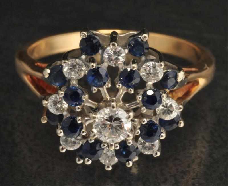 Appraisal: K Two-Tone Gold Diamond Sapphire Ring Description Diamonds ctw Sapphires