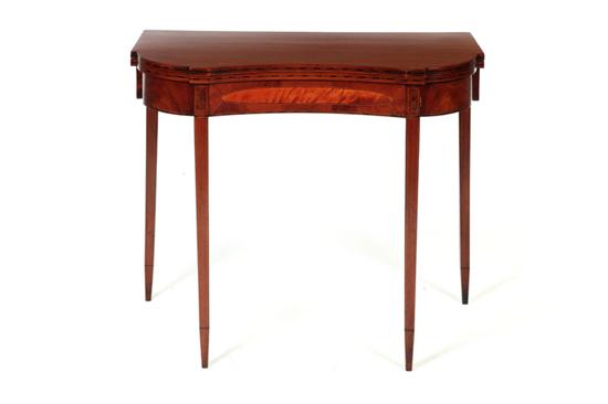 Appraisal: HEPPLEWHITE CARD TABLE New England - mahogany poplar and chestnut