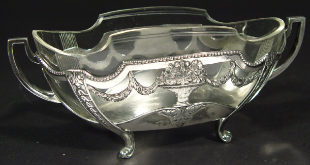 Appraisal: WMF Art Deco silver plated two handled bowl with cut