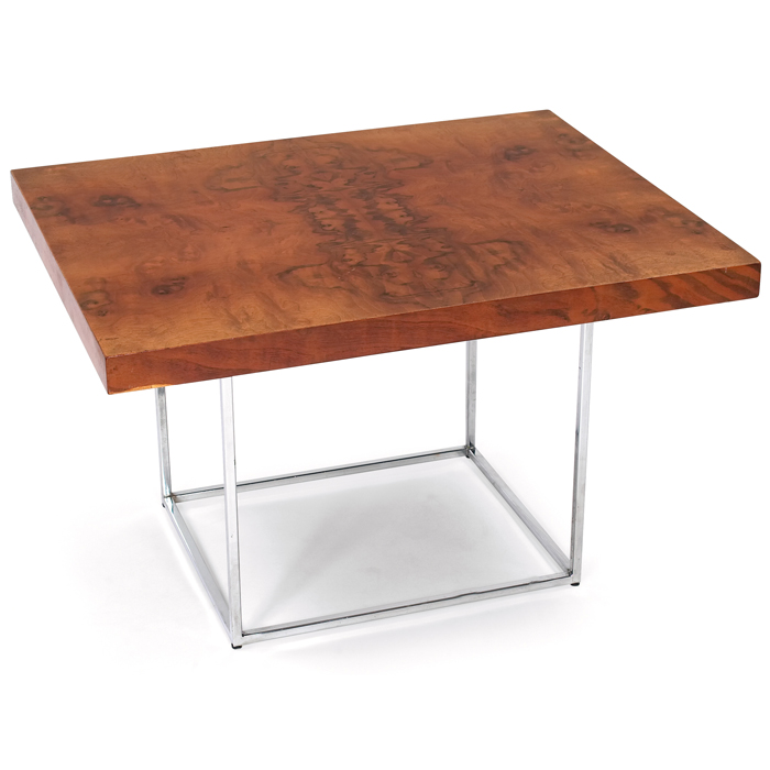 Appraisal: Milo Baughman occasional table by Thayer Coggin rectangular burled wood