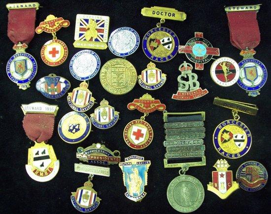 Appraisal: Various enamelled medallions and badges including Red Cross National Savings