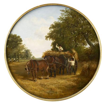 Appraisal: THOMAS SMYTHE - THE HAY CART Signed oil on panel