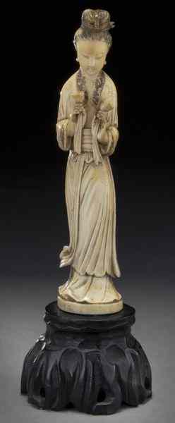 Appraisal: Chinese Qing carved ivory figure International shipping IS NOT available