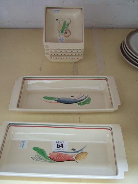 Appraisal: A Susie Cooper part dessert service decorated with vegetables