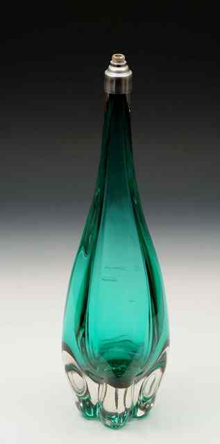 Appraisal: A Whitefriars glass five lobed lamp base in aqua high