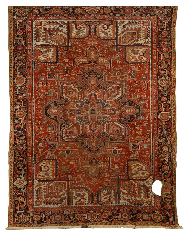 Appraisal: ORIENTAL RUG HERIZ ' x ' Traditional gabled medallion in