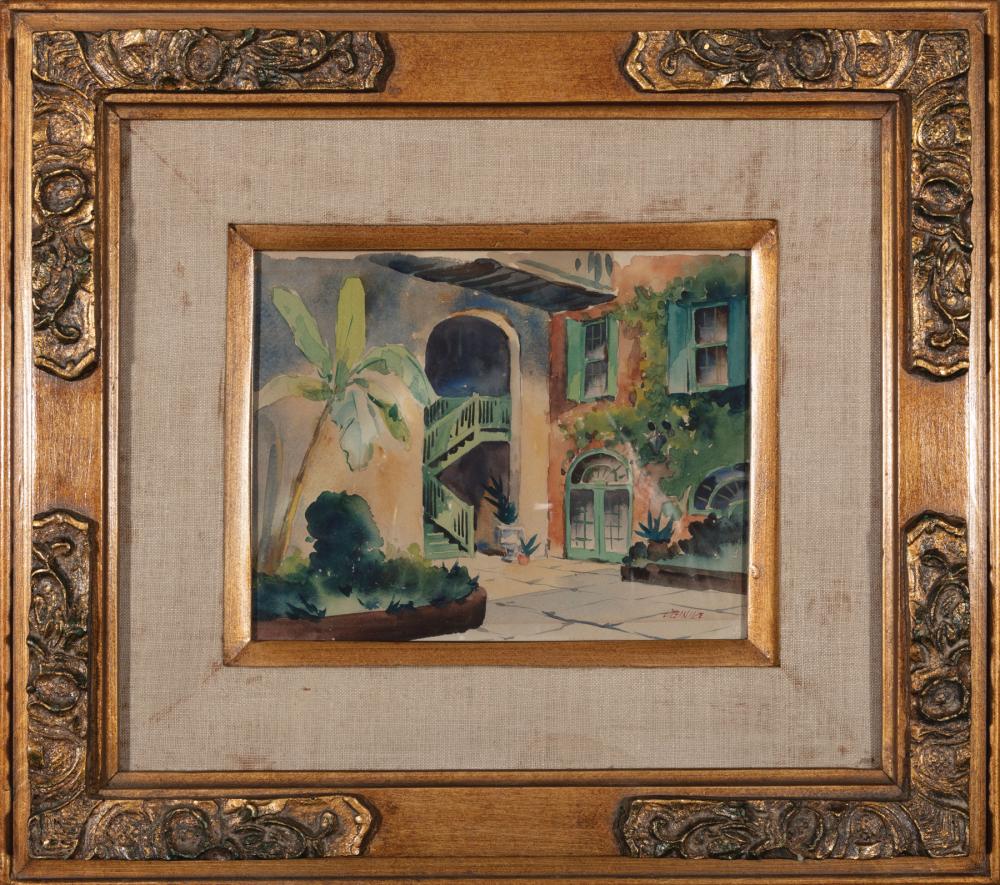 Appraisal: Charles Reinike Jr American New Orleans - New Orleans Courtyard