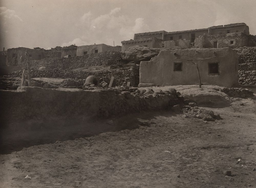 Appraisal: Edward Curtis Untitled Laguna Pueblo with Adobe Houses ca Edward