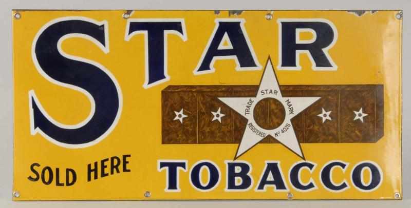 Appraisal: Porcelain Star Tobacco Sign Description Nice color with minor wear