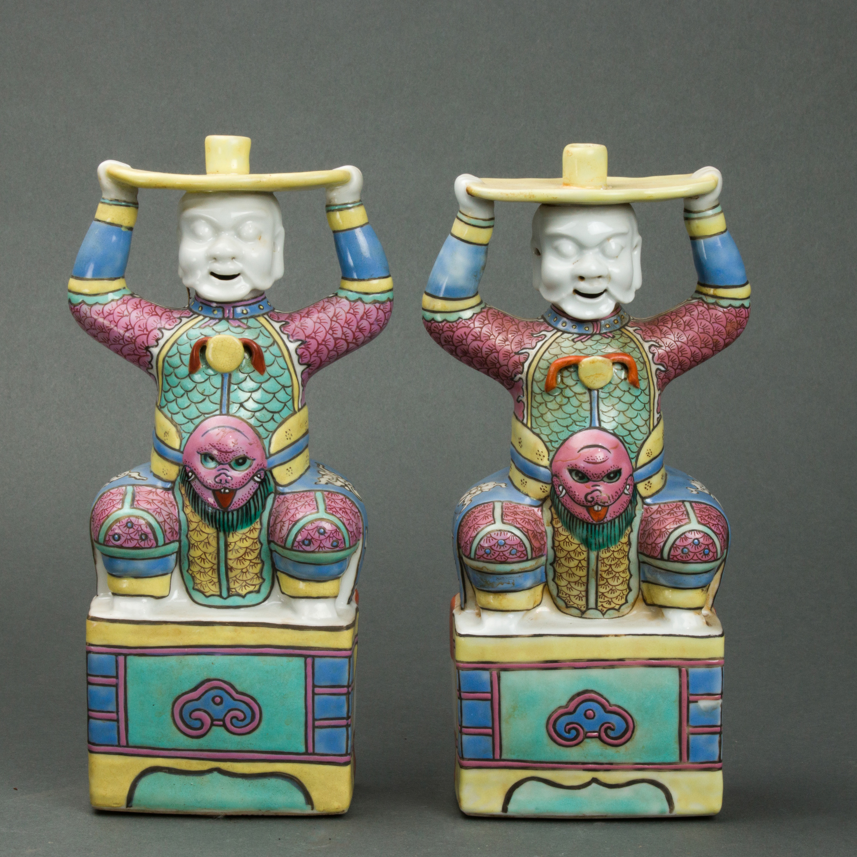 Appraisal: CHINESE FAMILLE ROSE FIGURES Chinese famille rose figures each h