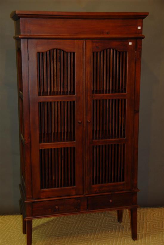 Appraisal: PIE SAFE th C Anglo-Indian-style drawers doors H W D