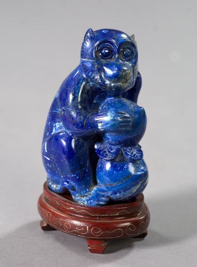 Appraisal: Kuang Hsu Carved Lapis Lazuli Figure first quarter th century