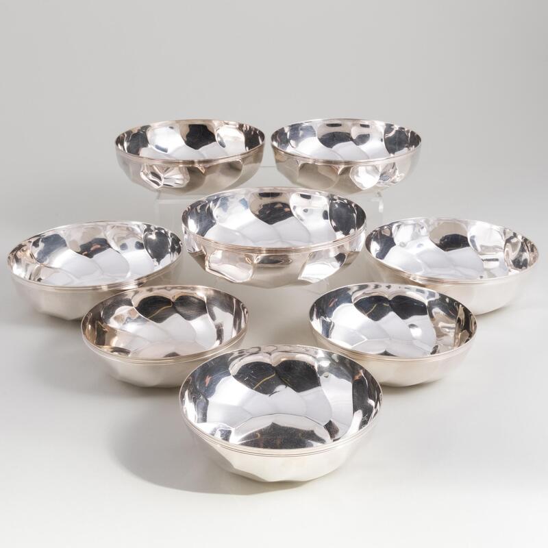 Appraisal: Set of Eight Christofle Silver Plate Serving Bowls in Two