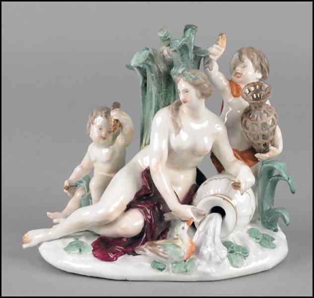 Appraisal: MEISSEN PORCELAIN FIGURAL GROUP H '' W '' D ''