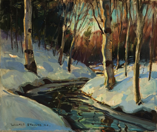 Appraisal: STEVENS WILLIAM LESTER American - Brook in Winter oil on