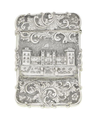 Appraisal: A Victorian silver castle-top card case by David Pettifer Birmingham