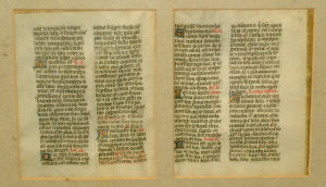 Appraisal: Manuscripts - ILLUMINATED LEAVES leaves text in red and black