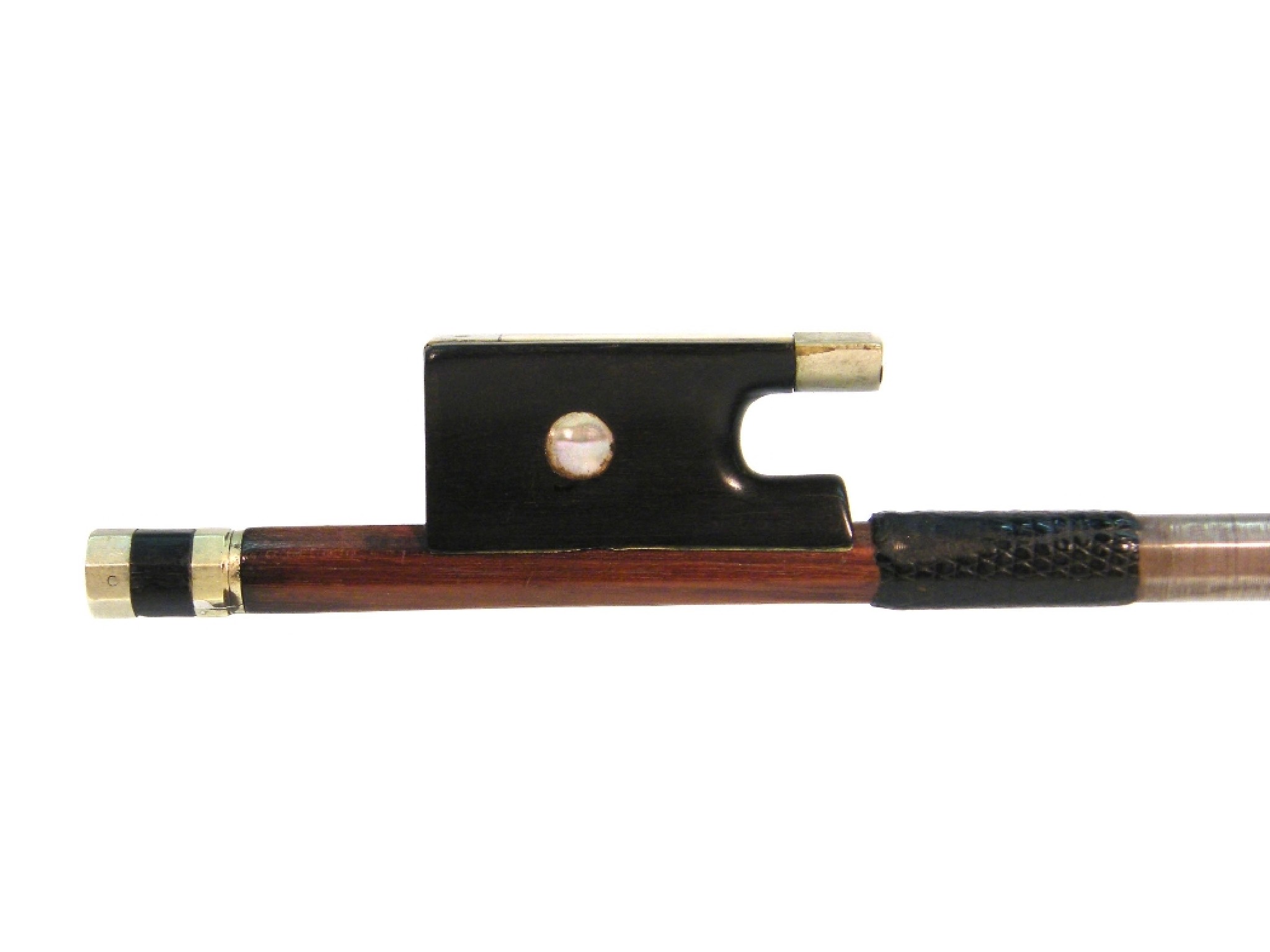 Appraisal: Good French nickel mounted violin bow of the Peccatte School