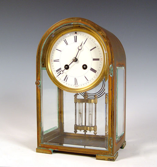 Appraisal: CHAS HOUR FOR WANAMAKER GOTHIC BRASS CASE MANTLE CLOCK Brass