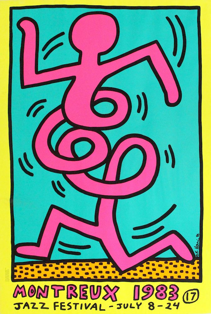 Appraisal: KEITH HARING AMERICAN - Screenprint Montreux Jazz Festival Poster Together