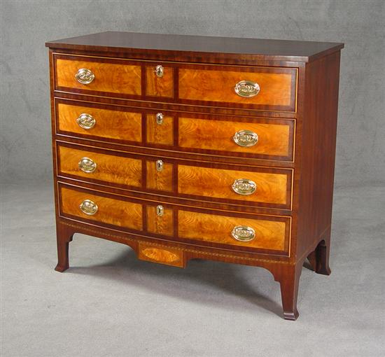 Appraisal: Henkel Harris Four-Drawer Chest of Drawers Late th Century Hepplewhite