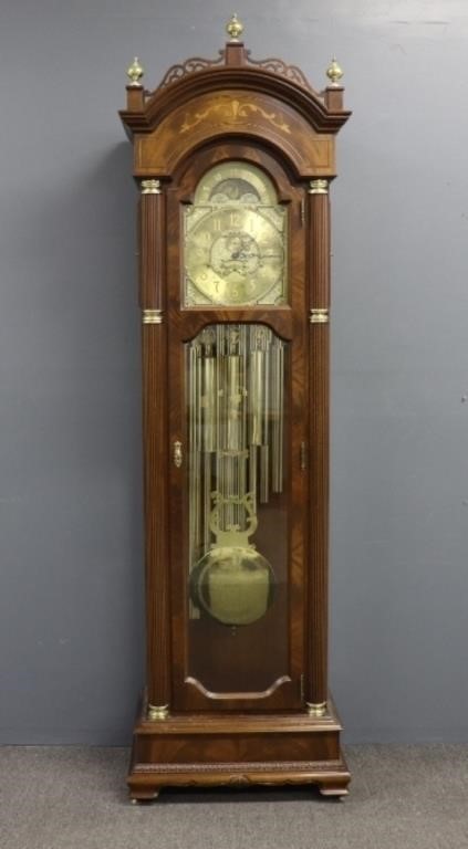 Appraisal: Charles R Sligh nine-tube mahogany tall case clock with brass