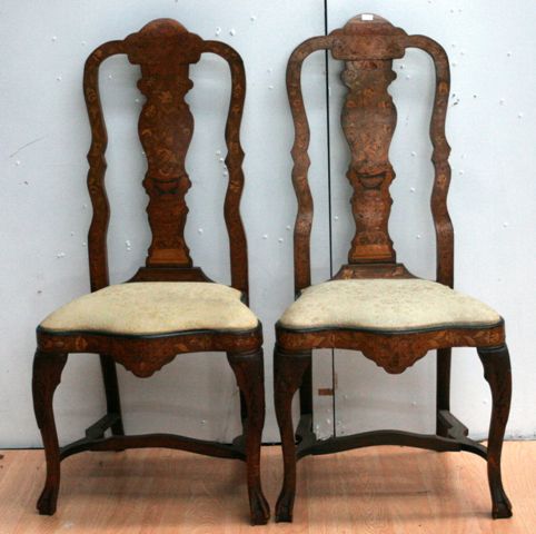 Appraisal: A pair of Dutch th century beech sycamore and satinwood