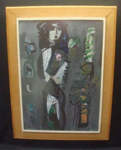 Appraisal: MAIROVICH ZVI Gouache of Modernist Figure Signed lower left Size