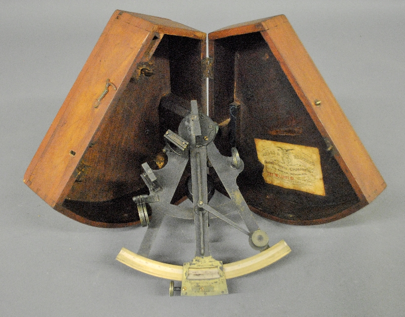 Appraisal: - Mahogany cased sextant with original label of Riggs Brother