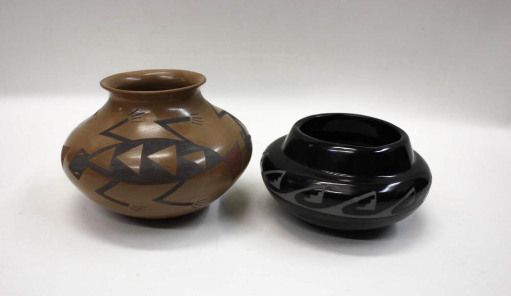 Appraisal: TWO SOUTHWEST NATIVE AMERICAN POTTERY BOWLS the first Mata Ortiz